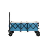 Faltbarer erweiterbarer Bollerwagen, mit viel Stauraum, 136x54x60 cm, Blau(m-1)