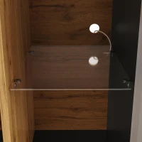 Telescopic Table with App-Controlled LED Lighting and USB Port, Extendable Dining Table for 4-6 People, 110-140L x 80W x 76H cm, Black(m-11)