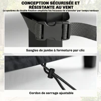 Outsunny Ensemble de 4 Housses Salon de Jardin Imperméables 420D Tissu Oxford, 6 Évents et Sac de Rangement, 142x80x77cm, Noir(m-6)