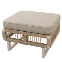 Rope-Woven Garden Sofa Set with 10 cm Thick Cushions, Versatile Garden Lounge Set with Splash-Proof Fabric, 225L × 167W × 62H cm, Beige(m-14)