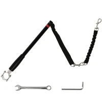 PawHut Laisse pour chien pour vélo 124 cm, laisse d'exercice chien, facile à installer et amovible, acier et polyester, noir(m-12)