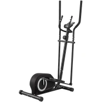 SPORTNOW Elíptica para casa Entrenador elíptico con Bluetooth Compatibilidad con apps 8 niveles de resistencia Volante de inercia Monitor LCD Gris(m-7)