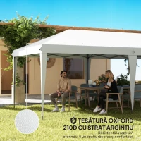 Outsunny Foișor 6 x 3 m pentru grădină, pop-up pliabil, geantă inclusă, oțel epoxidic, Oxford, densitate mare, gri(m-6)