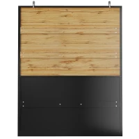 Freestanding Display Cabinet with Adjustable Shelves & Soft-Close Hinges, Tall Sideboard for Living Area, 140L x 38.5W x 175H cm, Black(m-15)