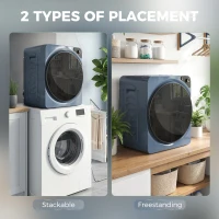 HOMCOM Ablufttrockner kompakt, elektrischer Wäschetrockner 1000 W 5 kg, 5 Trockenprogramme, Edelstahltrommel, blau(m-5)