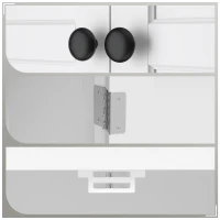 HOMCOM Meuble WC dessus de toilette meuble machine à laver meuble salle de bain placard 2 portes étagères réglables blanc(m-9)