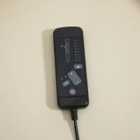 HOMCOM Fotoliu Masaj cu Suport Picioare, pentru Familie, 68x88x98cm, Crem(m-10)