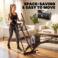 SPORTNOW Elíptica para casa Entrenador elíptico con Bluetooth Compatibilidad con apps 8 niveles de resistencia Volante de inercia Monitor LCD Gris(m-5)