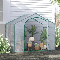 Outsunny Serra da Esterno con Ingresso a Zip e Presa d'Aria Superiore, in Plastica e Acciaio, 180x100x152 cm, Trasparente(m-2)