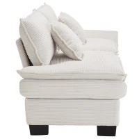 Oversized Cloud Sofa with Ergonomic High-Resilience Foam & 2 Lumbar Cushions, Modular Couch for 2 People, 224L x 81W x 81H cm, Beige(m-13)