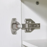 Modern Bar Table with 6 Adjustable Shelves and Storage Cabinet, Extendable Dining Table for 4–6 People, 118-180L x 50W x 94H cm, White(m-9)