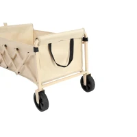 Faltbarer Strand- und Gartenwagen, für Camping, Einkaufen, 66 x 41 x 44,5 cm, Beige(m-8)