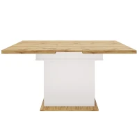 Extendable Dining Table with Telescopic 2-Sided Extension, Space-Saving Table for 4-6 People, 110-140L x 80W x 75H cm, White(m-14)