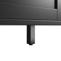 Tall Sideboard with 4 Doors, 3 Drawers and Open Shelf, Versatile Storage Cabinet for Kitchen & Living Area, 120L x 40W x 179H cm, Black(m-9)