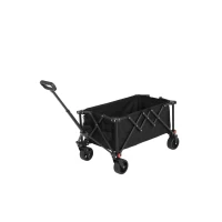 Faltbarer Bollerwagen, für Camping, Einkaufen, 77 x 48 x 45 cm, Schwarz(m-5)