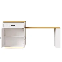 Extendable Kitchen Island with Built-In Wine Rack, Multifunctional Storage Cabinet with Dining Table, 141-193.5L x 70W x 101.5H cm, White(m-2)