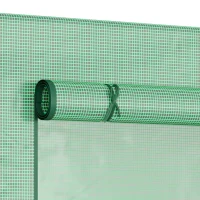 Outsunny Small Walk-in Garden Greenhouse with Steel Frame, Large Roll-up Door and Windows, 200Lx76Wx168Hcm, Green(m-19)