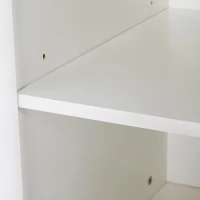 Modern Bar Table with 6 Adjustable Shelves and Storage Cabinet, Extendable Dining Table for 4–6 People, 118-180L x 50W x 94H cm, White(m-12)