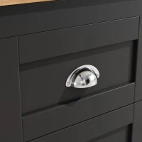 Tall Sideboard with 4 Doors, 3 Drawers and Open Shelf, Versatile Storage Cabinet for Kitchen & Living Area, 120L x 40W x 179H cm, Black(m-8)