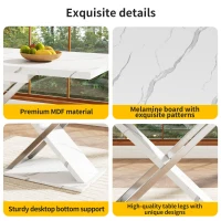 Extendable Dining Table with Locking Silent Metal Guide Rails, Space-Saving Table for 6 to 8 People, 118-157L x 75W x 76.5H cm, White(m-5)