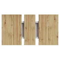 Extendable Dining Table with Telescopic 2-Sided Extension, Space-Saving Table for 4-6 People, 110-140L x 80W x 75H cm, White(m-15)