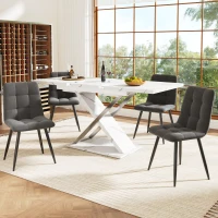 Extendable Dining Table with Locking Silent Metal Guide Rails, Space-Saving Table for 6 to 8 People, 118-157L x 75W x 76.5H cm, White(m-8)