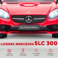 AIYAPLAY Macchina Elettrica per Bambini Licenza Mercedes SLC 300 con Telecomando, in PP e Metallo, 107x62.5x44 cm, Rosso(m-4)