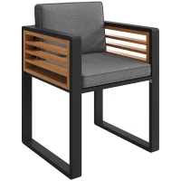 Modern 14-Piece Garden Dining Set with Stackable Chairs, Outdoor Patio Furniture Set with Sturdy Metal Frame, 113L x 113W x 76H cm, Gray(m-9)