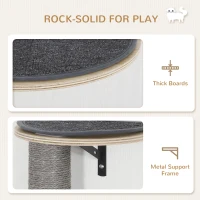 PawHut Cat Wall Shelves, 7 Piece Cat Shelf Set with Dual Condo with Ladder, Jumping Platform, Perch, Sisal Scratching Posts & Board, Kitty Playground Activity Centre, Oak(m-6)