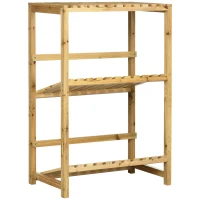 Outsunny Regał na skrzynki z napojami Stojak na 4 skrzynki Naturalne drewno 2 poziomy 74 x 45 x 111 cm(m-1)