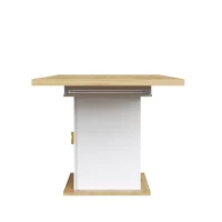 Extendable Dining Table with Leaf and Built-In Storage Shelves, Versatile Centrepiece for Open-Plan Areas, 110-140L x 70W x 76H cm, Wood(m-10)