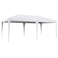 Outsunny Gazebo da Giardino Pop-up 6x3 m Pieghevole, Tendone per Feste con Sacca di Trasporto, Bianco