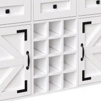 Tall Kitchen Cabinet with Integrated 2 AC + 2 USB Power Strip, Modern Sideboard with 4 Doors & 3 Drawers, 120L x 40W x 170H cm, White(m-9)