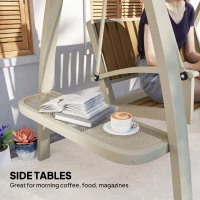 Huśtawka ogrodowa 2-osobowa, z regulowanym daszkiem, stalowa(m-5)