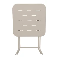 Set bistrò pieghevole in 3 pezzi in acciaio, con 2 sedie + 1 tavolo, Beige(m-11)