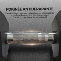 HOMCOM Lot de 2 Haltères Courtes Poids 30 kg, Haltère Hexagonale Entraînement Musculaire & Haltérophilie, Noir(m-5)