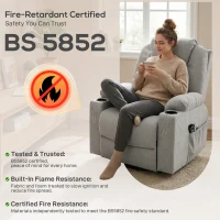 HOMCOM Power Lift Recliner Chair with Pocket Spring, Electric Lift Chair with Wide Backrest, Light Grey(m-9)