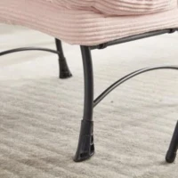 Lounge-Sessel mit Hocker, Armlehnen und einer Seitentasche, Flanellbezug, 69.9x64.0x95.0 cm, Rosa(m-8)