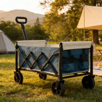 Faltbarer Strand- und Gartenwagen, für Camping, Einkaufen, 66 x 41 x 44,5 cm, Blau(m-2)