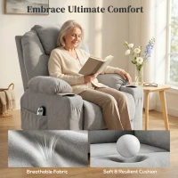 HOMCOM Power Lift Recliner Chair with Pocket Spring, Electric Lift Chair with Wide Backrest, Light Grey(m-6)