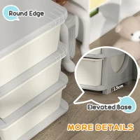 HOMCOM Kids Storage Unit, with Six Drawers - Cream(m-7)