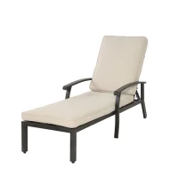 Lounge-Patio-Stuhl mit verstellbarer Rückenlehne, 204x58x100/30 cm, Beige(m-5)
