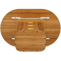 Extendable Dining Table with 3-Tier Hidden Storage and Sliding Rail, Round Kitchen Table for 6 People, 118-158L x 118W x 77H cm, Walnut(m-11)