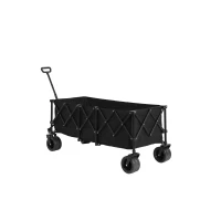Faltbarer erweiterbarer Bollerwagen, mit viel Stauraum, 136x54x60 cm, Schwarz(m-5)