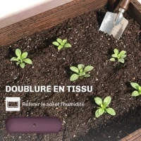 Outsunny Bac à Plantes Surélevé Jardinière sur Pieds 3 Niveaux Trous de Drainage et Doublure 60 x 25 x 120 cm, Marron(m-7)