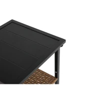 Outdoor-Dreh-Schaukelstuhl-Set, Set 3 Stück mit 1 Tisch und 2 Schaukelstühle, 360° Dreh- und Schaukelfunktion, Braun+Grau(m-12)