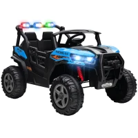 AIYAPLAY 24V Electric Ride on Car, 2-Seater Electric Car for Kids with Remote, Bluetooth, Soft Start, Suspension Spring, Blue(m-1)