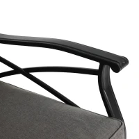 Outdoor-Dreh-Schaukelstuhl-Set, Set 3 Stück mit 1 Tisch und 2 Schaukelstühle, 360° Dreh- und Schaukelfunktion, Braun+Grau(m-13)