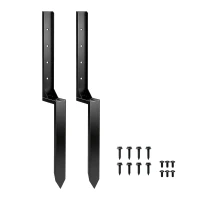 Outsunny Reparatieset voor hekpalen, set van 2 - steunpalen met nagels en boor 81 x 5,5 x 12 cm Zwart(m-1)