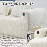 Modular L-Shaped Sofa with Deep Seating and Sleeper Function, Upholstered Lounge Couch for Living Area, 250L x 158W x 60H cm, Beige(m-7)